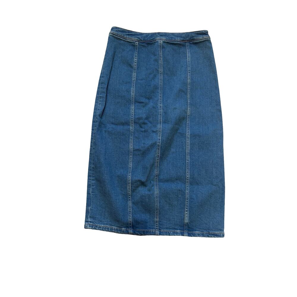 Anthropologie Pilcro Button-Front Denim Midi Skirt | Medium Wash | Size 6 - Picture 5 of 6